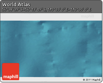 Satellite 3D Map of the Area around 56° 26' 14" S, 176° 1' 30" E