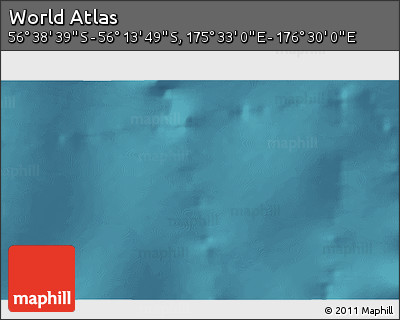Satellite 3D Map of the Area around 56° 26' 14" S, 176° 1' 30" E