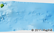 Physical 3D Map of the area around 56° 26' 14" S, 27° 7' 30" W