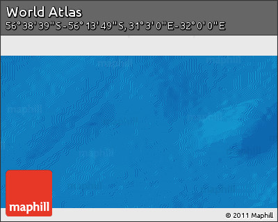 Physical 3D Map of the Area around 56° 26' 14" S, 31° 31' 29" E