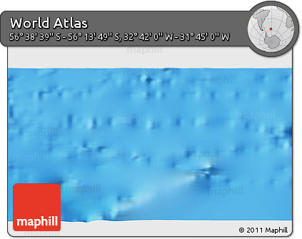 Physical 3D Map of the Area around 56° 26' 14" S, 32° 13' 30" W