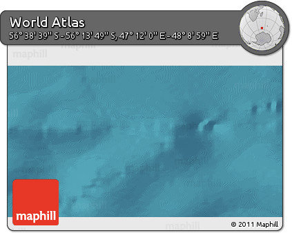 Satellite 3D Map of the Area around 56° 26' 14" S, 47° 40' 29" E