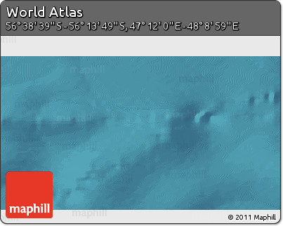 Satellite 3D Map of the Area around 56° 26' 14" S, 47° 40' 29" E