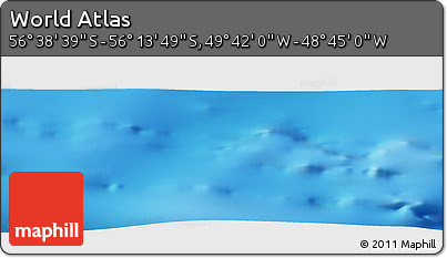 Physical Panoramic Map of the Area around 56° 26' 14" S, 49° 13' 30" W