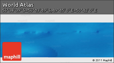 Physical Panoramic Map of the Area around 56° 26' 14" S, 50° 13' 30" E
