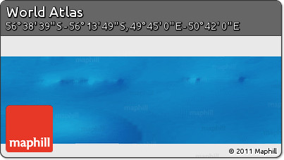 Physical Panoramic Map of the Area around 56° 26' 14" S, 50° 13' 30" E