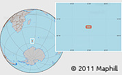 Gray Location Map of the area around 56° 26' 14" S, 52° 46' 29" E