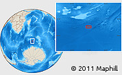 Shaded Relief Location Map of the area around 56° 26' 14" S, 52° 46' 29" E