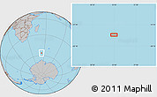 Gray Location Map of the area around 56° 26' 14" S, 53° 37' 30" E