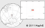 Blank Location Map of the area around 56° 26' 14" S, 55° 19' 30" E