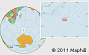 Political Location Map of the area around 56° 26' 14" S, 55° 19' 30" E