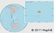 Gray Location Map of the area around 56° 26' 14" S, 55° 10' 29" W