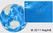 Shaded Relief Location Map of the area around 56° 26' 14" S, 56° 10' 29" E