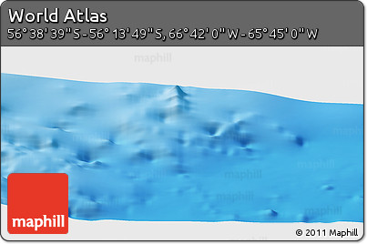 Physical Panoramic Map of the Area around 56° 26' 14" S, 66° 13' 29" W