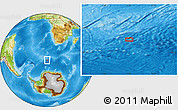Physical Location Map of the area around 56° 26' 14" S, 6° 52' 30" E