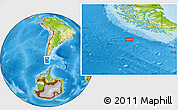 Physical Location Map of the area around 56° 26' 14" S, 73° 1' 30" W