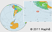Political Location Map of the area around 56° 26' 14" S, 73° 1' 30" W