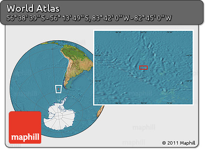 Satellite Location Map of the Area around 56° 26' 14" S, 83° 13' 29" W