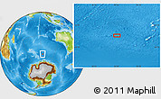 Physical Location Map of the area around 56° 26' 14" S, 93° 34' 29" E
