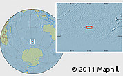 Savanna Style Location Map of the area around 56° 26' 14" S, 93° 34' 29" E, hill shading