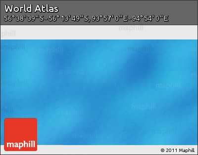 Physical 3D Map of the Area around 56° 26' 14" S, 94° 25' 30" E