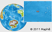 Physical Location Map of the area around 56° 26' 14" S, 94° 25' 30" E