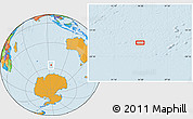 Political Location Map of the area around 56° 26' 14" S, 94° 25' 30" E