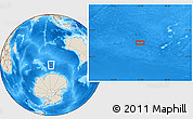 Shaded Relief Location Map of the area around 56° 26' 14" S, 95° 16' 30" E