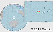 Gray Location Map of the area around 56° 26' 14" S, 96° 7' 30" E, hill shading
