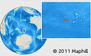Shaded Relief Location Map of the area around 56° 26' 14" S, 96° 7' 30" E
