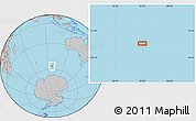 Gray Location Map of the area around 56° 26' 14" S, 96° 58' 29" E