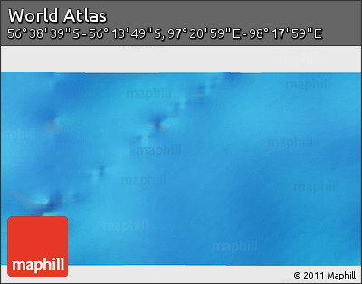 Physical 3D Map of the Area around 56° 26' 14" S, 97° 49' 29" E