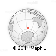 Outline Map of the Area around 56° 26' 14" S, 97° 49' 29" E, rectangular outline