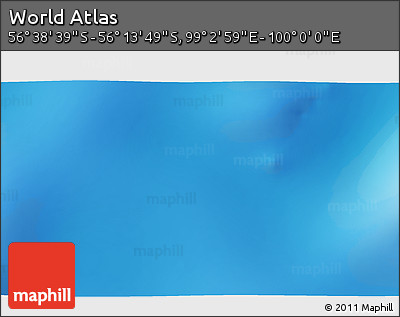 Physical 3D Map of the Area around 56° 26' 14" S, 99° 31' 30" E