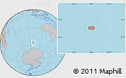 Gray Location Map of the area around 56° 26' 14" S, 99° 31' 30" E