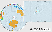 Political Location Map of the area around 56° 26' 14" S, 99° 31' 30" E
