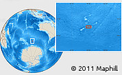 Shaded Relief Location Map of the area around 56° 26' 14" S, 99° 31' 30" E