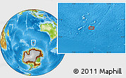 Physical Location Map of the area around 56° 48' 24" S, 100° 22' 30" E