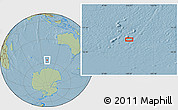 Savanna Style Location Map of the area around 56° 48' 24" S, 100° 22' 30" E, hill shading