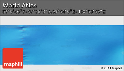 Physical Panoramic Map of the Area around 56° 48' 24" S, 100° 22' 30" E