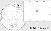 Blank Location Map of the area around 56° 48' 24" S, 101° 13' 29" E