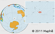 Political Location Map of the area around 56° 48' 24" S, 101° 13' 29" E