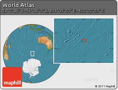 Satellite Location Map of the Area around 56° 48' 24" S, 102° 4' 29" E