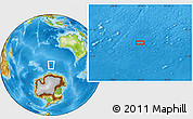 Physical Location Map of the area around 56° 48' 24" S, 103° 46' 30" E