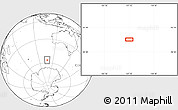 Blank Location Map of the area around 56° 48' 24" S, 107° 10' 30" E