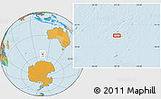 Political Location Map of the area around 56° 48' 24" S, 107° 10' 30" E