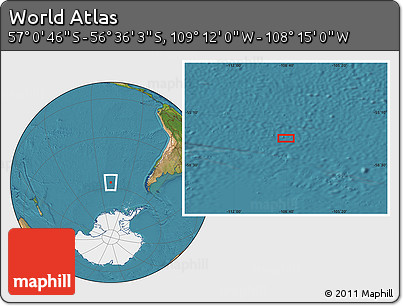 Satellite Location Map of the Area around 56° 48' 24" S, 108° 43' 29" W