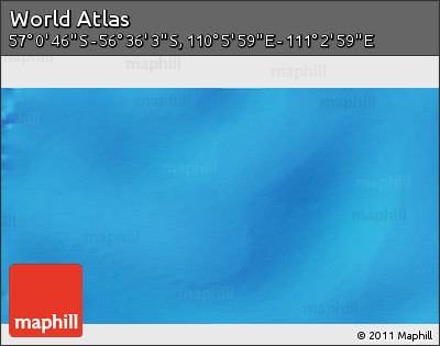 Physical 3D Map of the Area around 56° 48' 24" S, 110° 34' 29" E