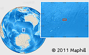 Shaded Relief Location Map of the area around 56° 48' 24" S, 110° 34' 29" E