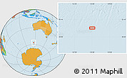Political Location Map of the area around 56° 48' 24" S, 115° 40' 30" E